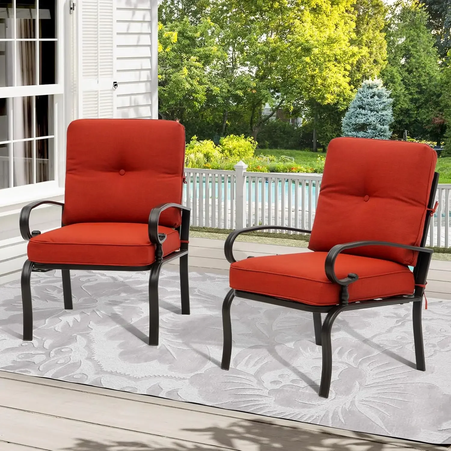 Rode metalen bistrostoelen voo - Outdoor Furniture Metal Chairs recensie en prijs